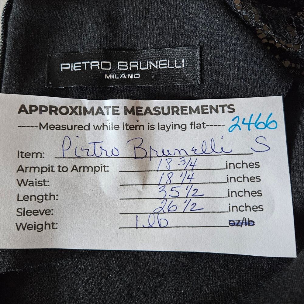 Pietro Brunelli Milano Womens Dress Small Black Floral Lace Long Sleeve A Line - Picture 15 of 15